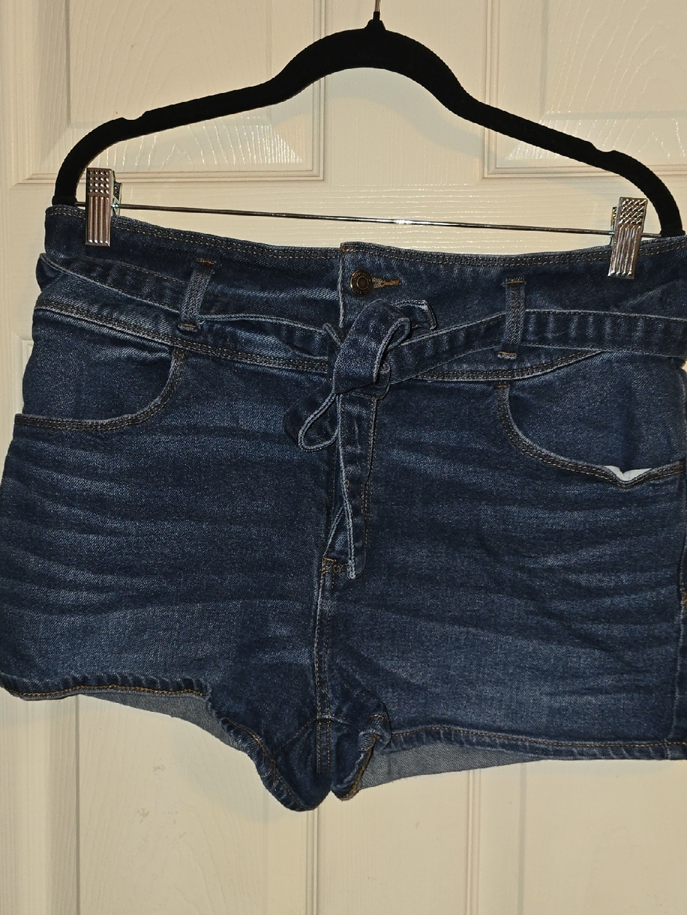 Mudd Dark‎ Blue Denim Tie-Front Jean Shorts
